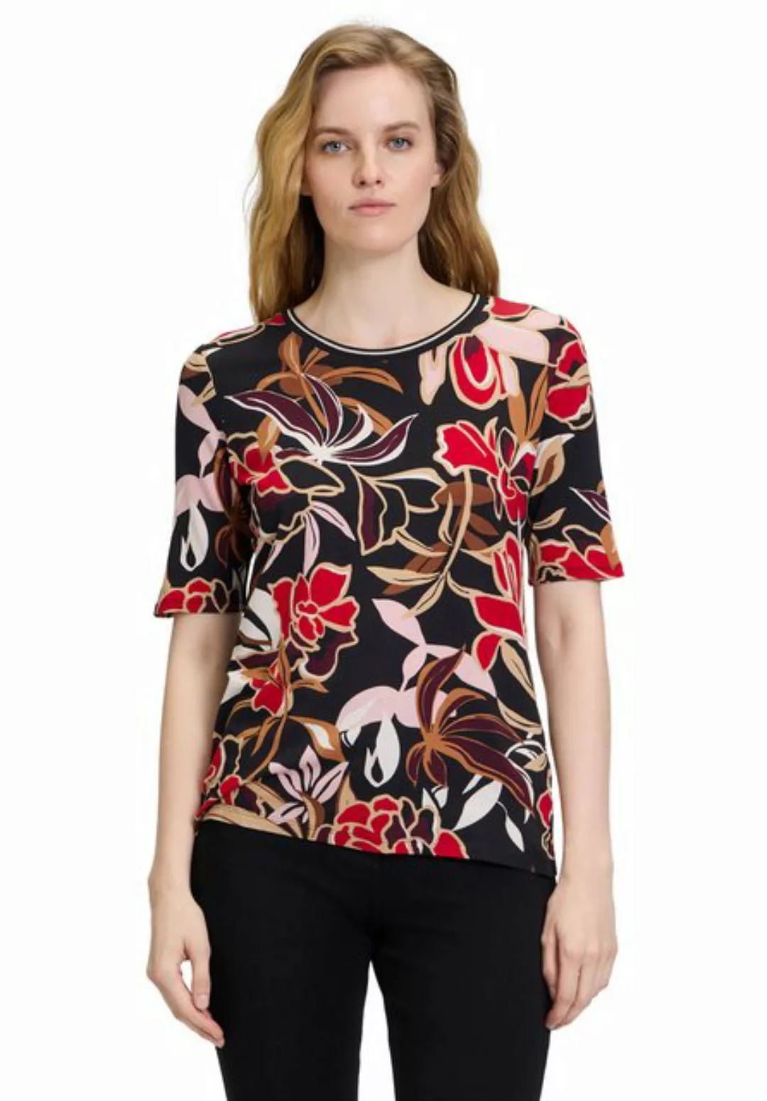 Betty Barclay Kurzarmshirt "Betty Barclay Basic Shirt mit Print", Rippbündc günstig online kaufen