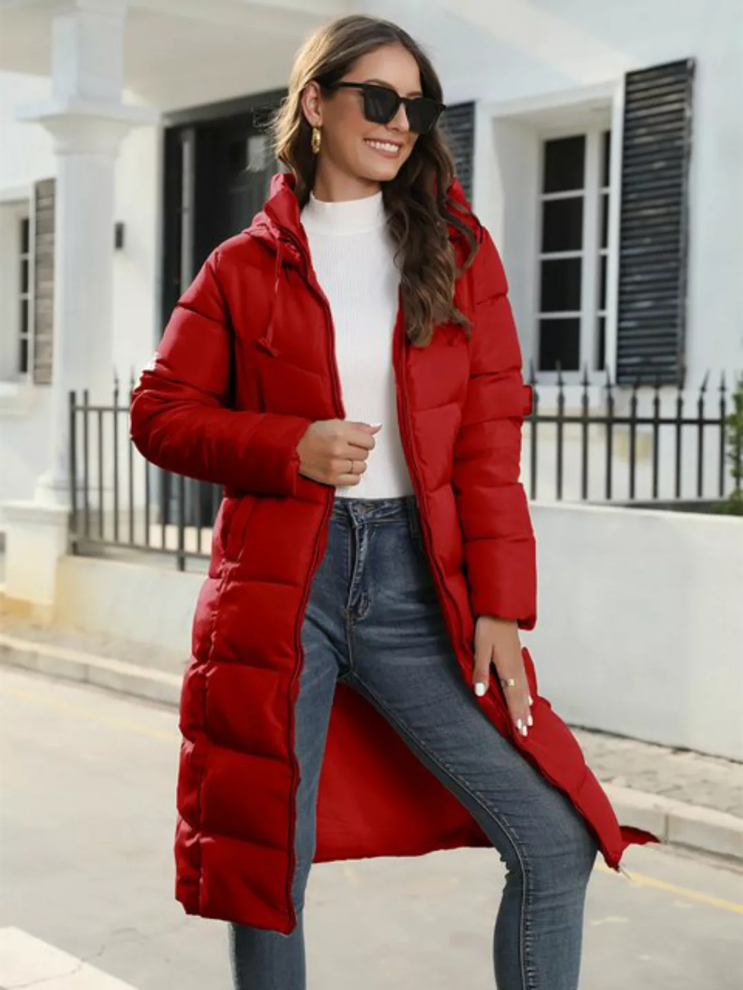 DEBAIJIA Wintermantel Damen Wintermantel mit Kapuze Jacke lange warme Geste günstig online kaufen