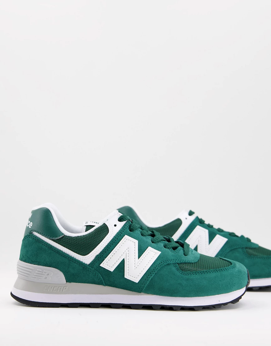 New Balance – 574 – Sneaker in Tiefgrün und Weiß günstig online kaufen
