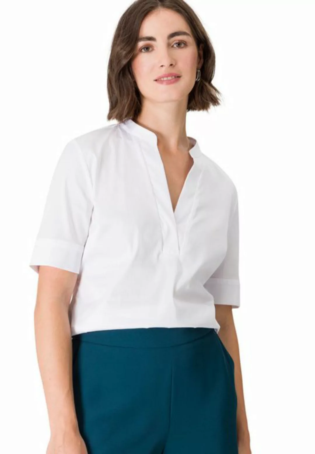 Zero Klassische Bluse zero Bluse mit V-Ausschnitt günstig online kaufen