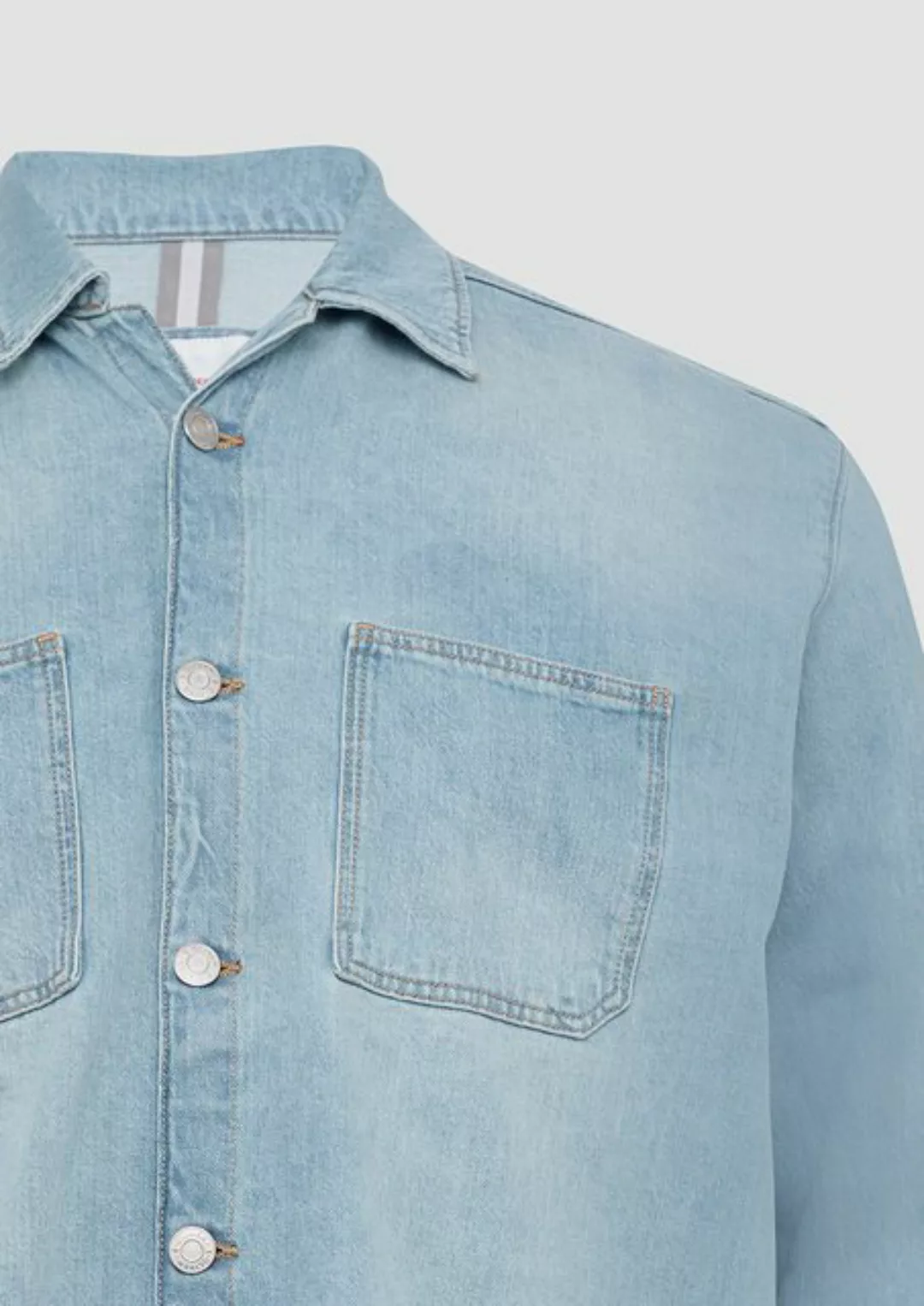 s.Oliver Langarmhemd Overshirt aus Denim mit Druckknöpfen günstig online kaufen