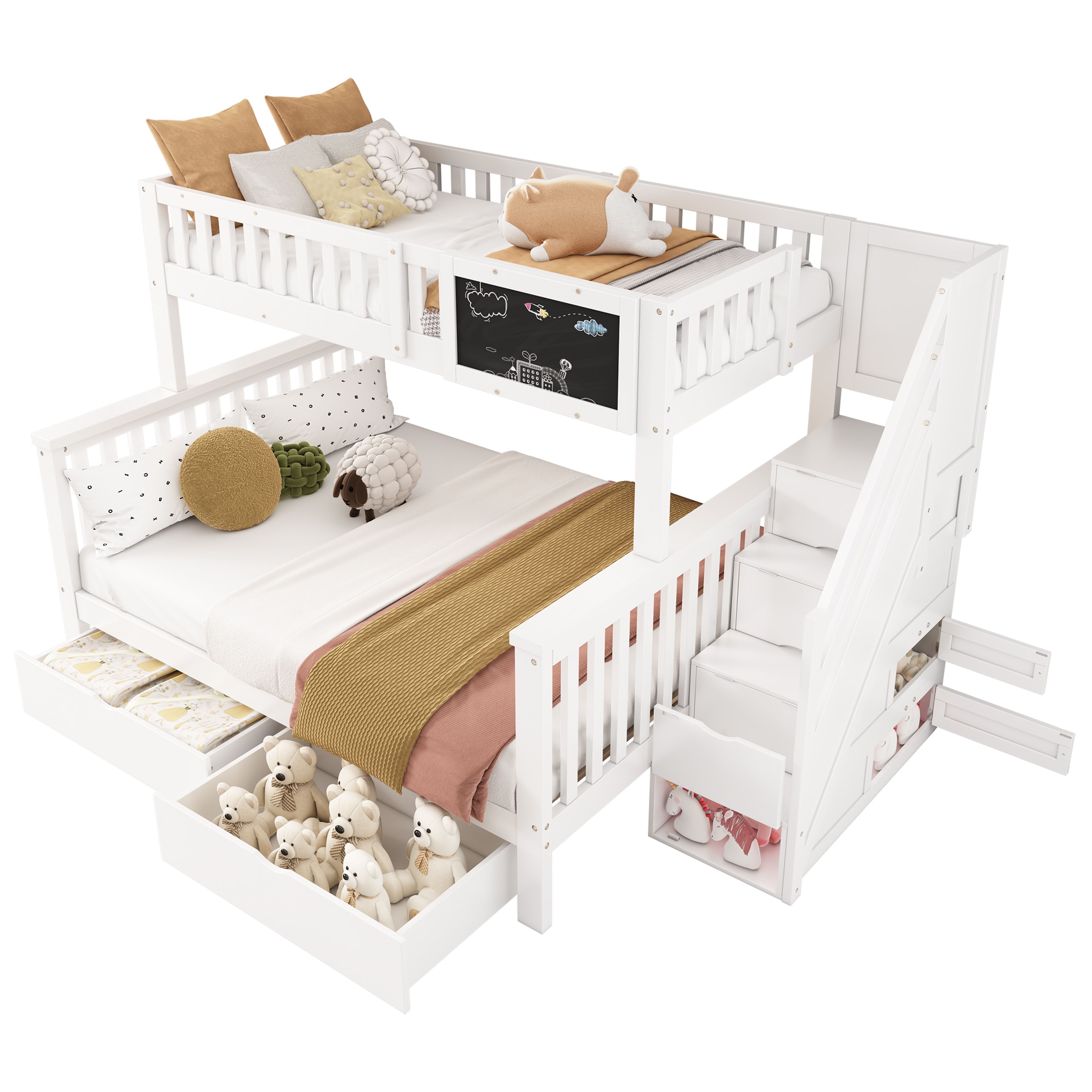 BlingBin Etagenbett Doppelbett, Multifunktionales Kinderbett mit günstig online kaufen