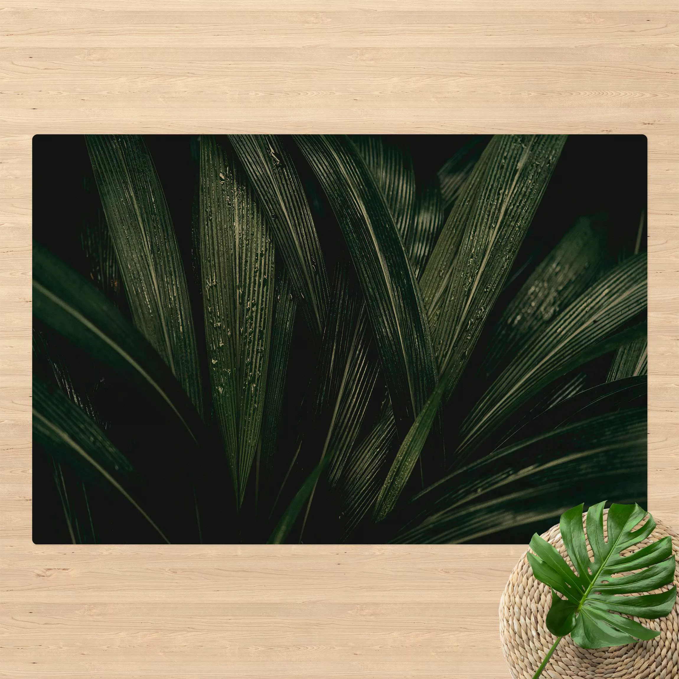 Kork-Teppich Grüne Palmenblätter günstig online kaufen
