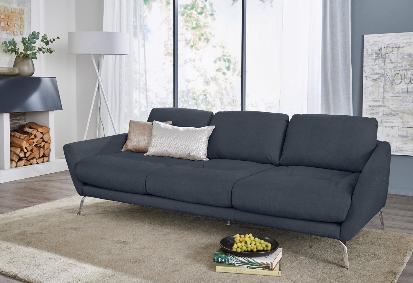 W.SCHILLIG Big-Sofa "softy", mit dekorativer Heftung im Sitz, Füße Chrom gl günstig online kaufen