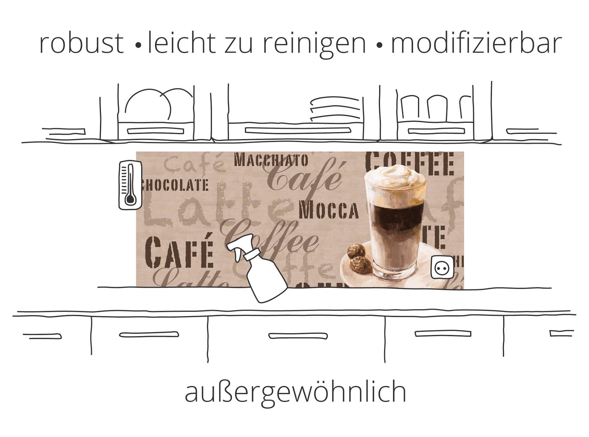 Artland Küchenrückwand »Braune abstrakte Welle«, (1 tlg.), Alu Spritzschutz günstig online kaufen