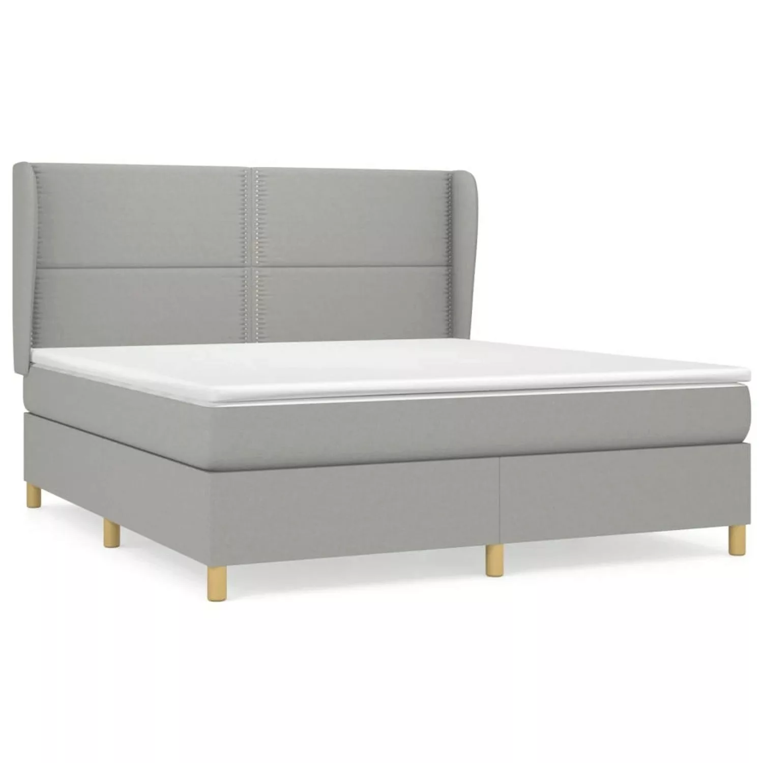 vidaXL Boxspringbett mit Matratze Hellgrau 160x200 cm Stoff1372868 günstig online kaufen