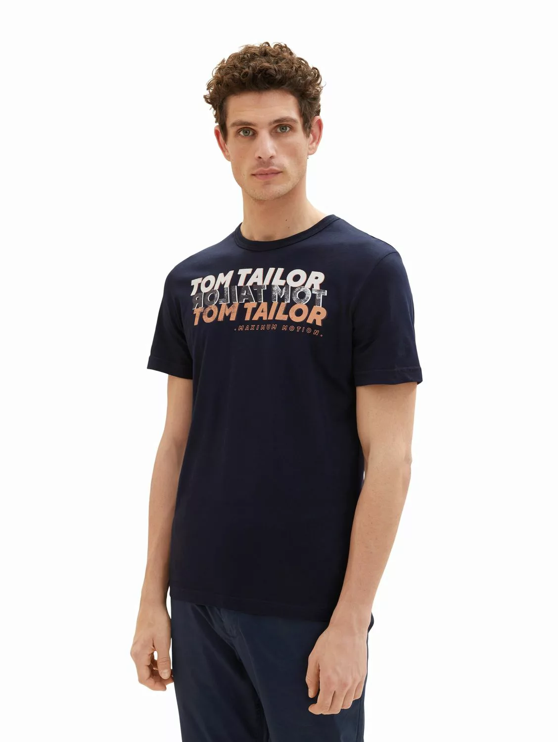 Tom Tailor Herren T-Shirt WORDING LOGO - Regular Fit günstig online kaufen