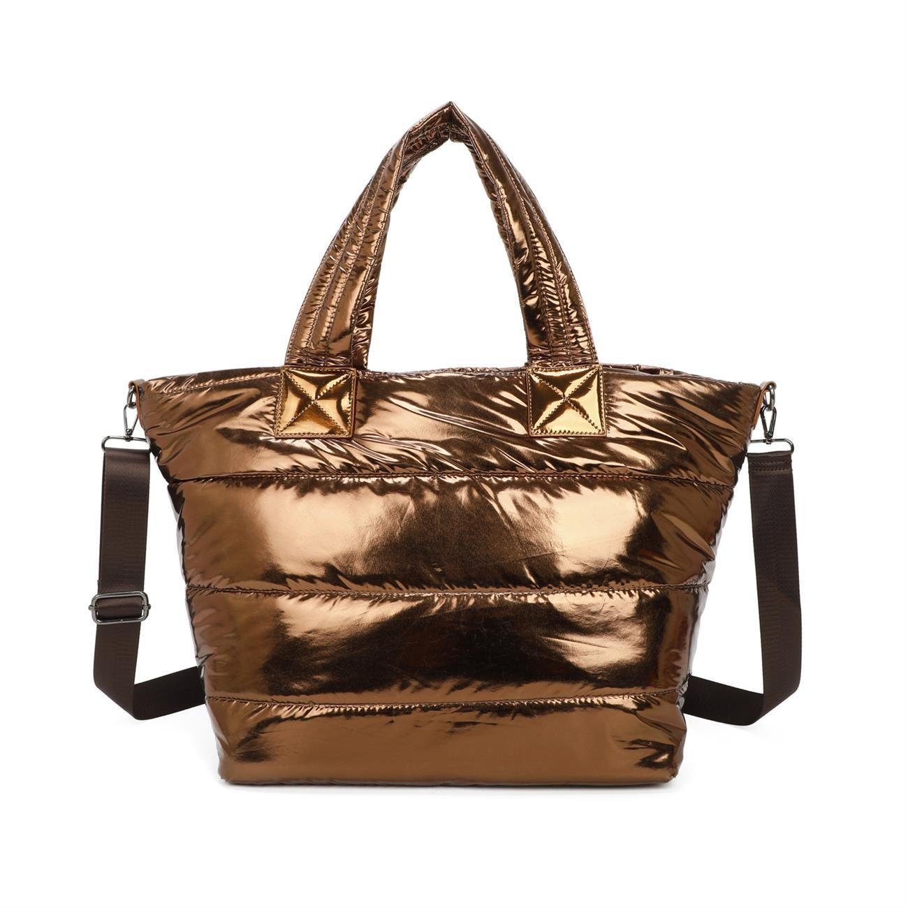 ITALYSHOP24 Schultertasche XL Damen Nylontasche Shopper günstig online kaufen