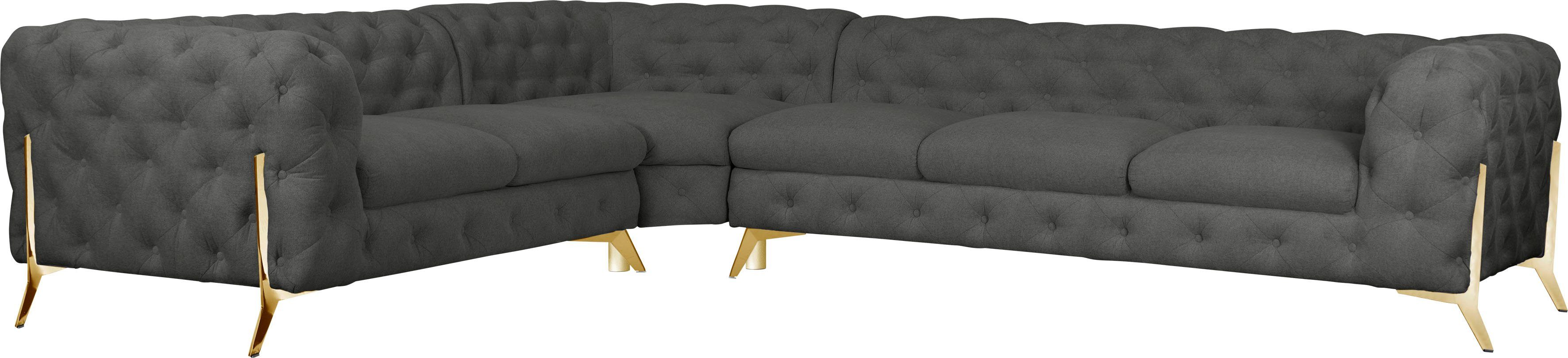 Leonique Chesterfield-Sofa "Amaury L-Form", großes Ecksofa, Chesterfield-Op günstig online kaufen