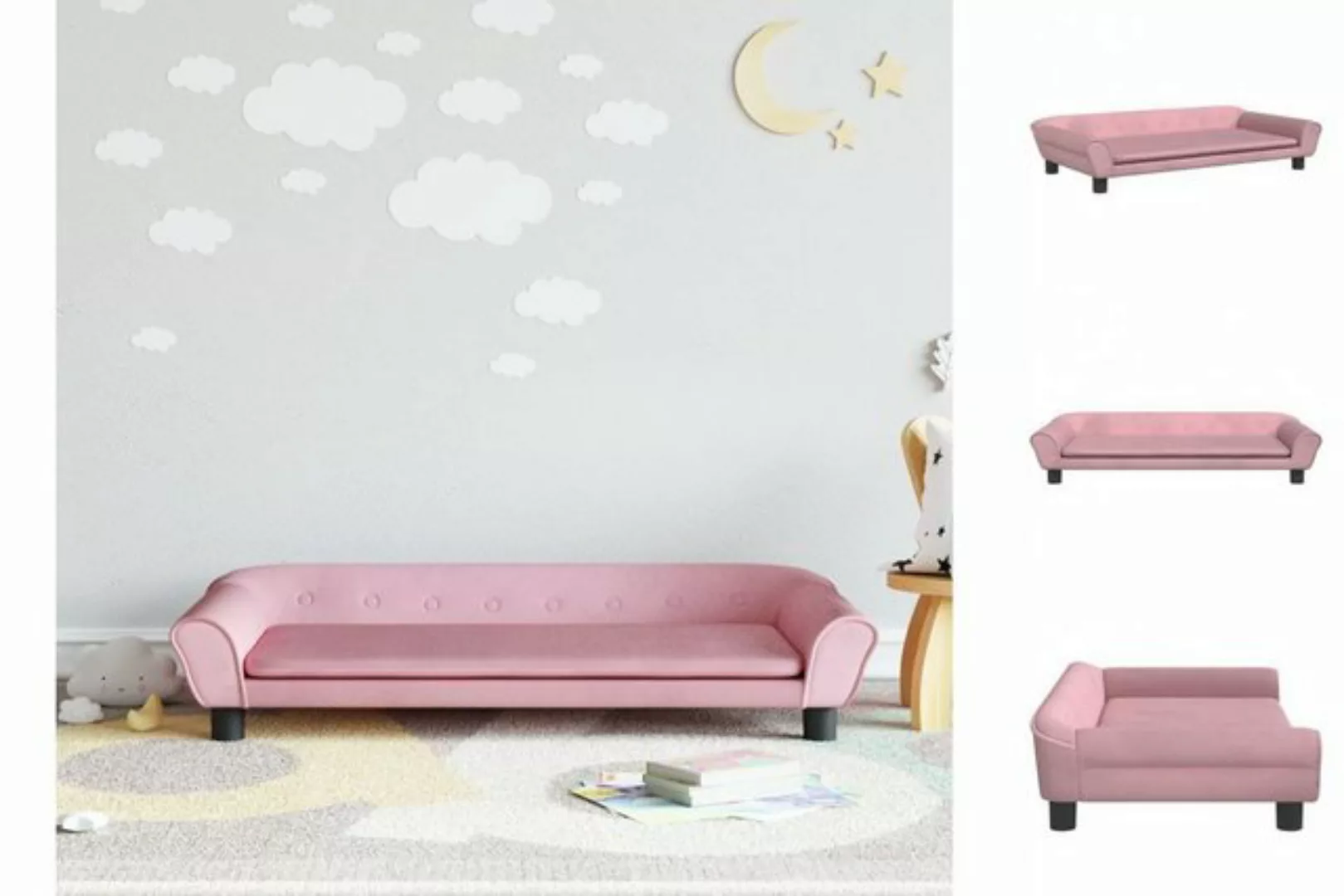 vidaXL Kindersofa Kindersofa Rosa 100x50x26 cm Samt Kindercouch Kindermöbel günstig online kaufen