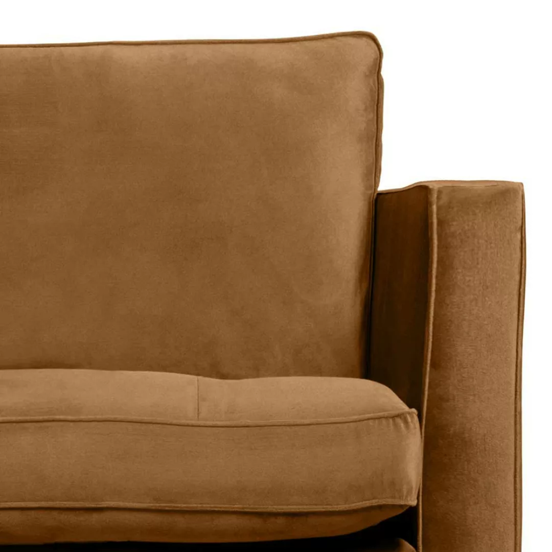 Samt Sessel in Honigfarben Retrostil günstig online kaufen
