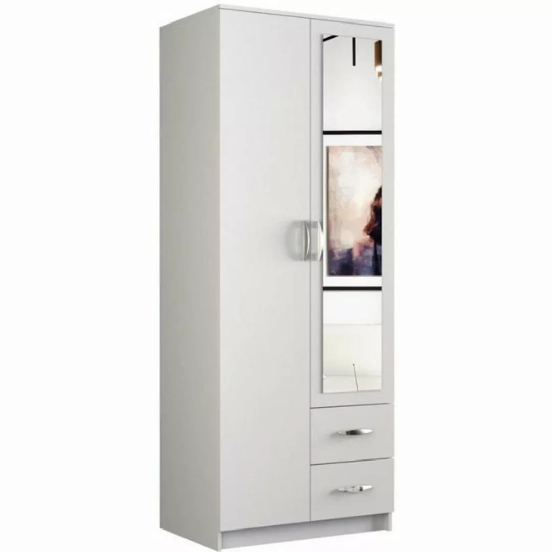 Beautysofa Drehtürenschrank Roma (inkl. 2 Schubladen, 80 cm Schrank mit Spi günstig online kaufen