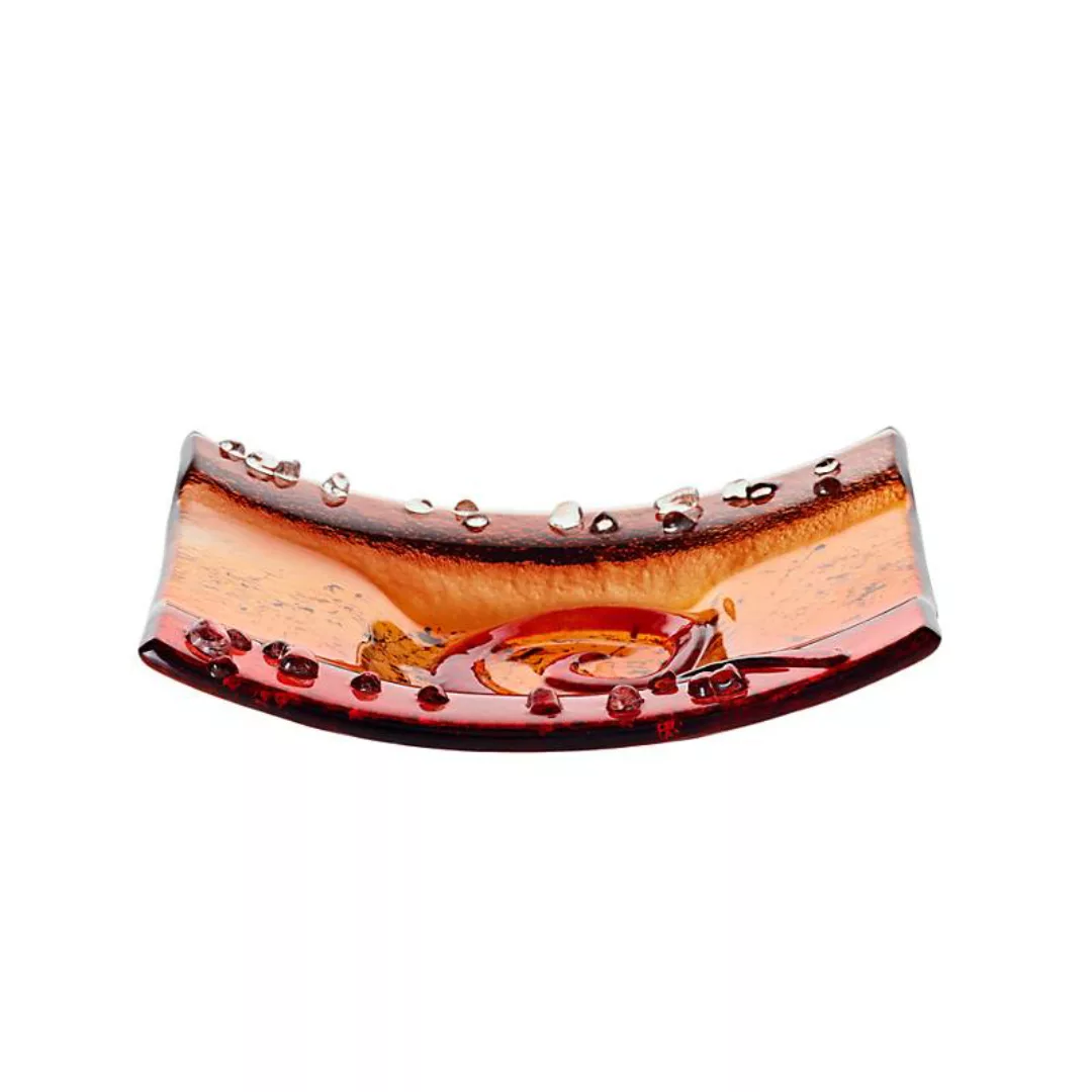 Kerzenhalter Kerzenteller Wippe Tischdekoration Fusing Glas rot 12x14cm Han günstig online kaufen