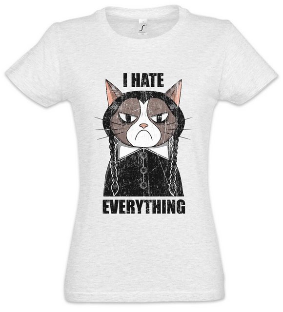 Urban Backwoods Print-Shirt I Hate Everything Cat Damen T-Shirt Cat Cats Ka günstig online kaufen