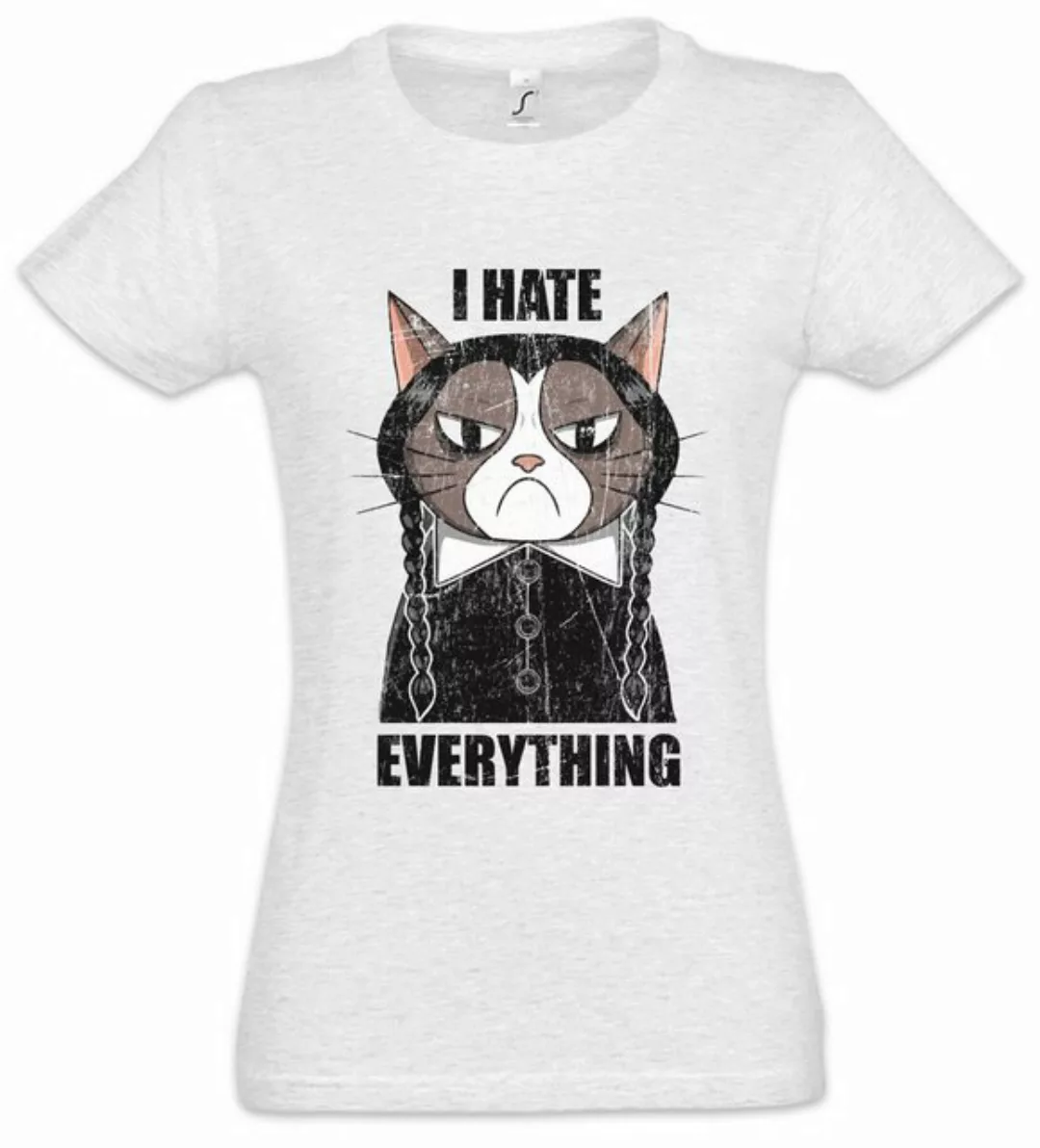 Urban Backwoods Print-Shirt I Hate Everything Cat Damen T-Shirt Cat Cats Ka günstig online kaufen