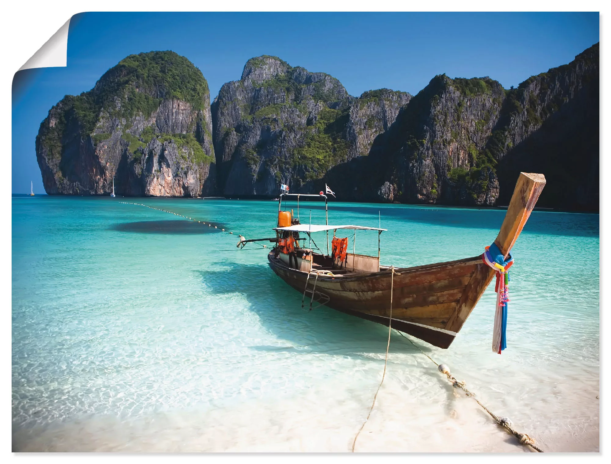 Artland Wandbild »Maya Bay, Koh Phi Phi Leh, Thailand«, Boote & Schiffe, (1 günstig online kaufen