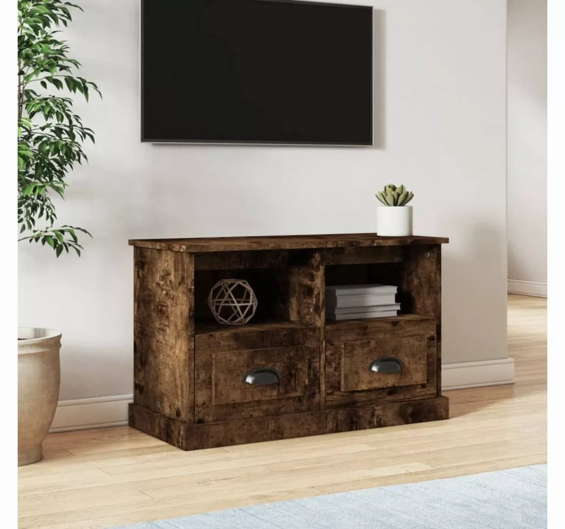 furnicato TV-Schrank Räuchereiche 80x35x50 cm Holzwerkstoff günstig online kaufen