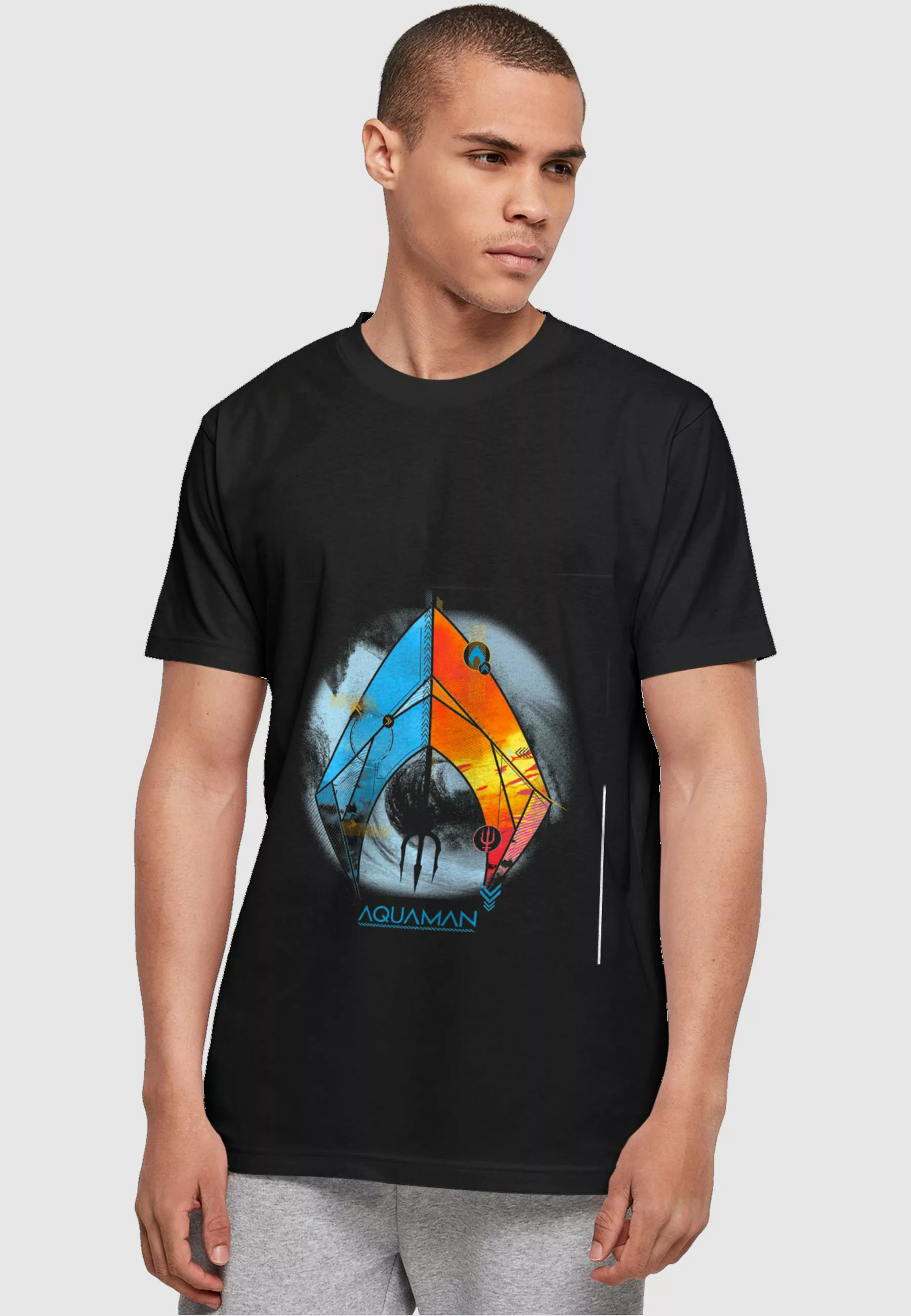 ABSOLUTE CULT T-Shirt "ABSOLUTE CULT Herren Aquaman - Tropical Logo Basic T günstig online kaufen