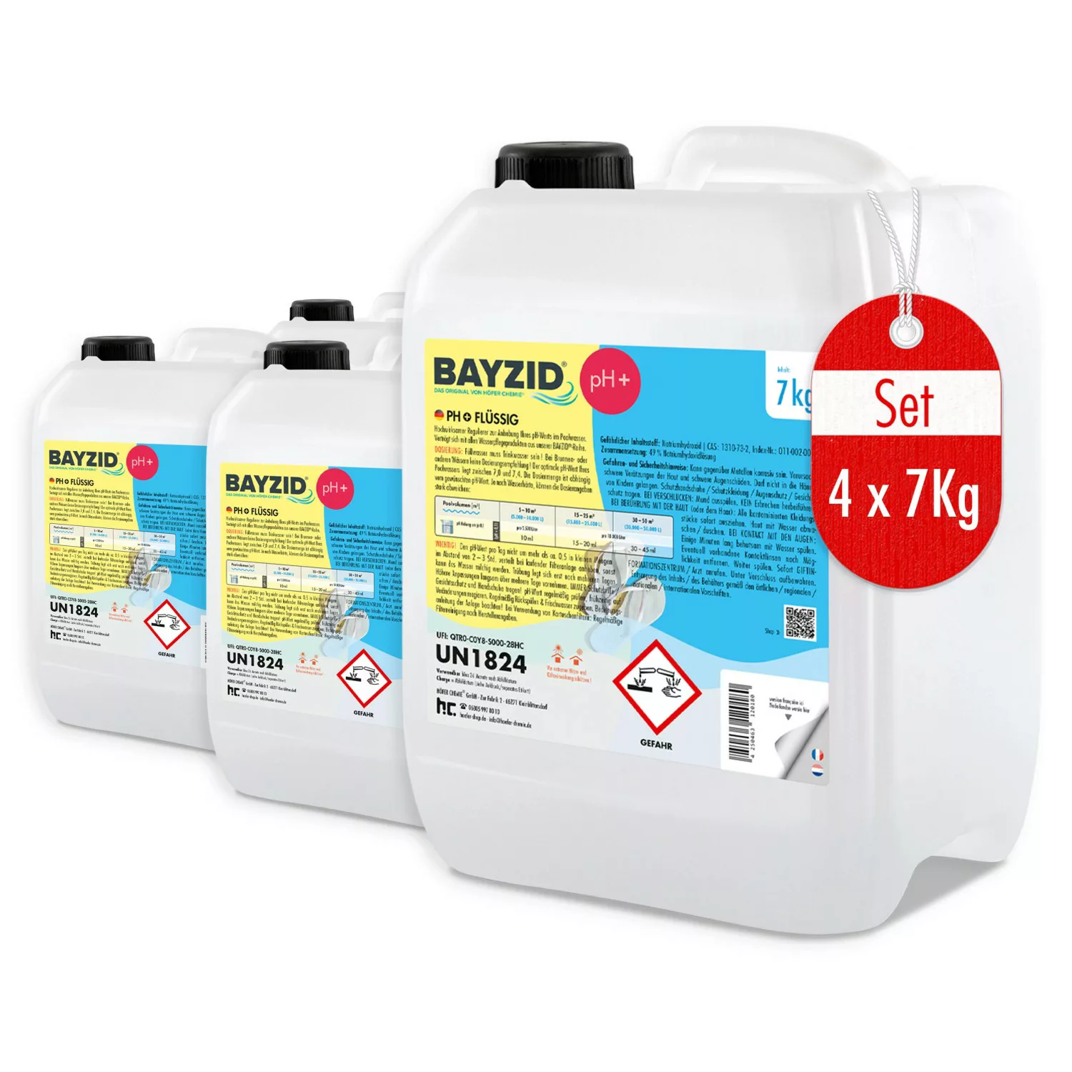 Bayzid pH Plus Flüssig für Pools 4 x 7kg günstig online kaufen