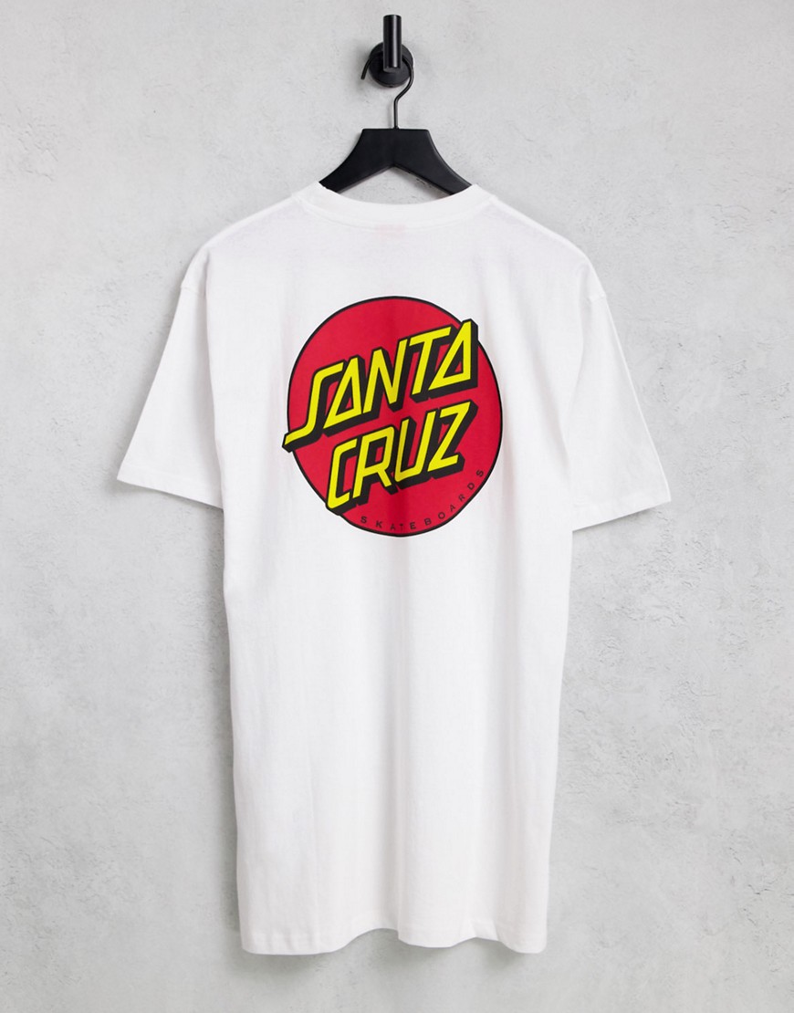 Santa Cruz – Klassisches T-Shirt mit Punkten in Weiß günstig online kaufen