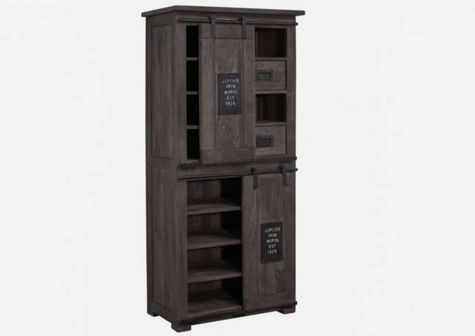 Massivmoebel24 Dreh-/Schwebetürenschrank (Schrank Mango 80x45x175 whitewash günstig online kaufen