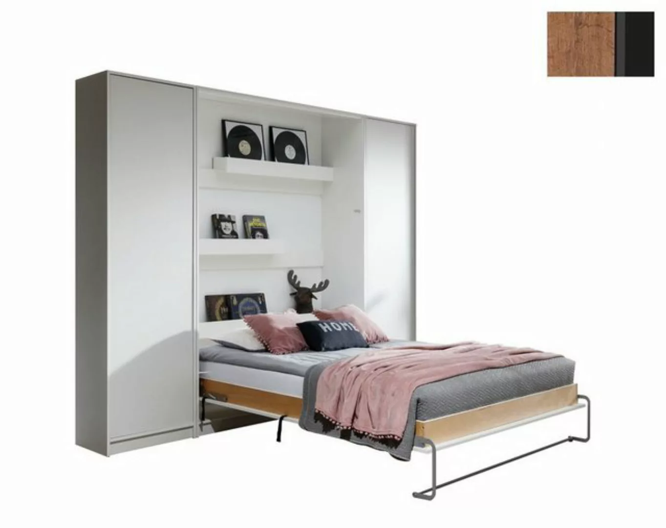 QMM TraumMöbel Schrankbett VB 120x200 mit 2 Schränken fürs Schlafzimmer (Se günstig online kaufen