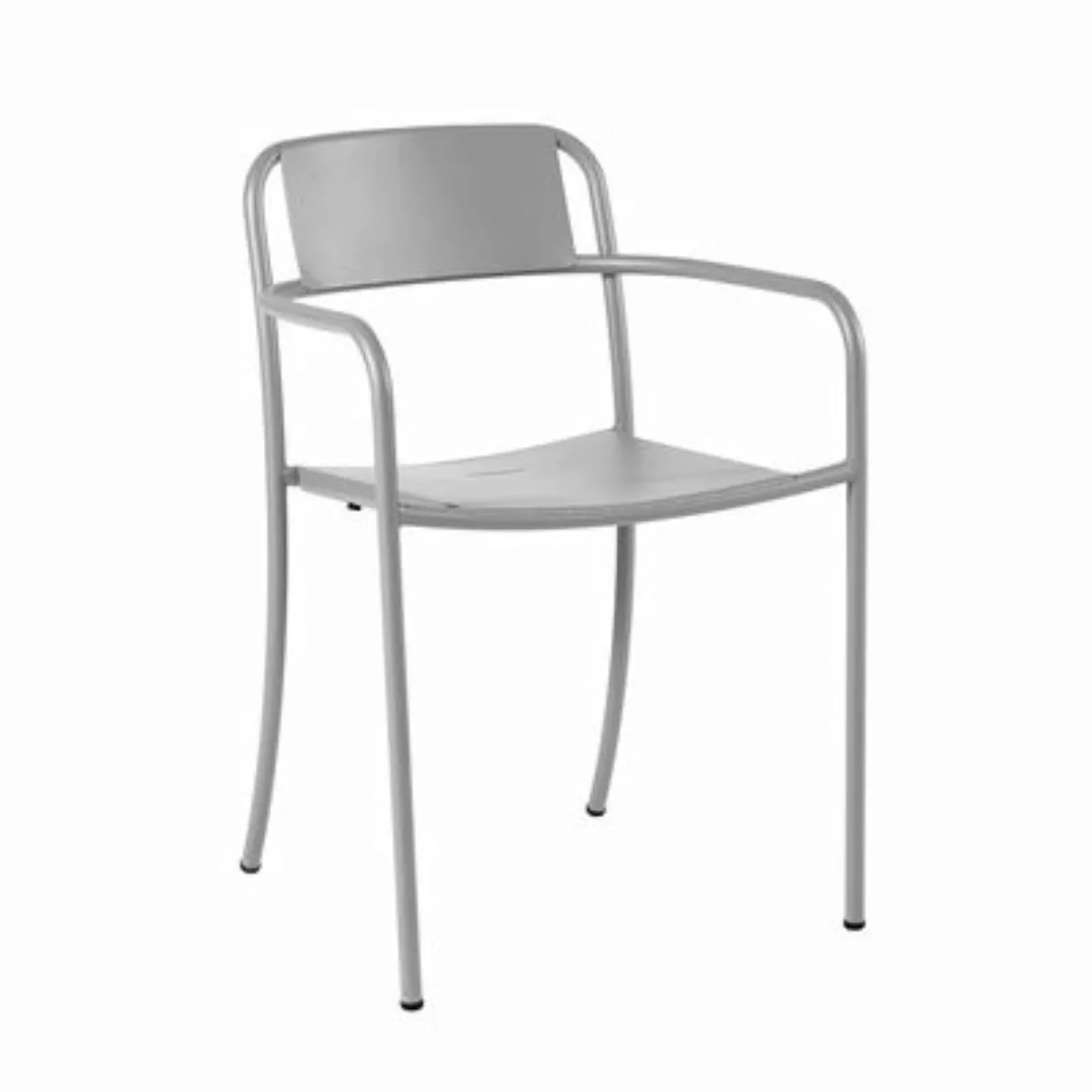Stapelbarer Sessel Patio metall grau / Edelstahl - Tolix - Grau günstig online kaufen