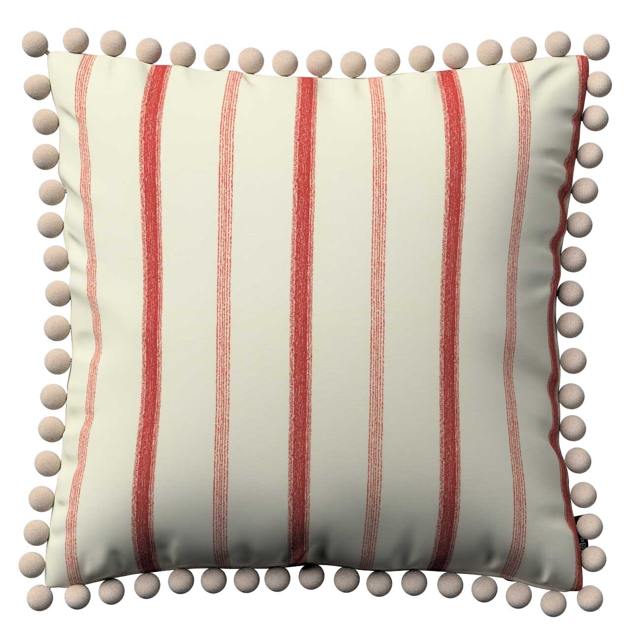 Kissenhülle Wera mit Bommeln, creme- rot gestreift, 45 x 45 cm, Avinon (129 günstig online kaufen