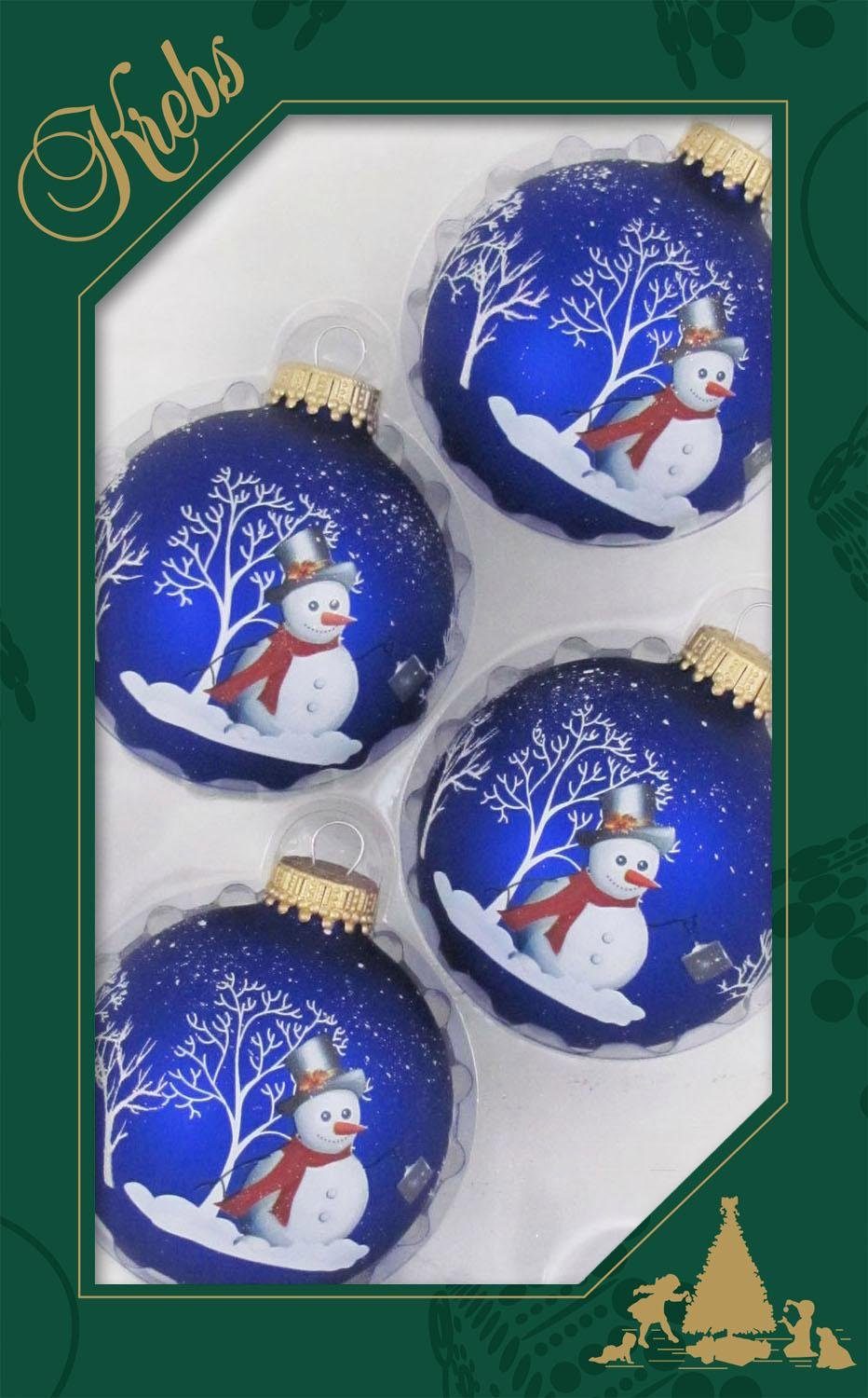 Krebs Glas Lauscha Weihnachtsbaumkugel "Schneemann, Weihnachtsdeko, Christb günstig online kaufen