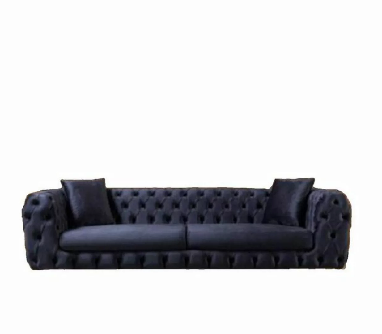 JVmoebel 3-Sitzer Chesterfield Dreisitzer Edelstahlfüße Luxus Sofa Blau Des günstig online kaufen