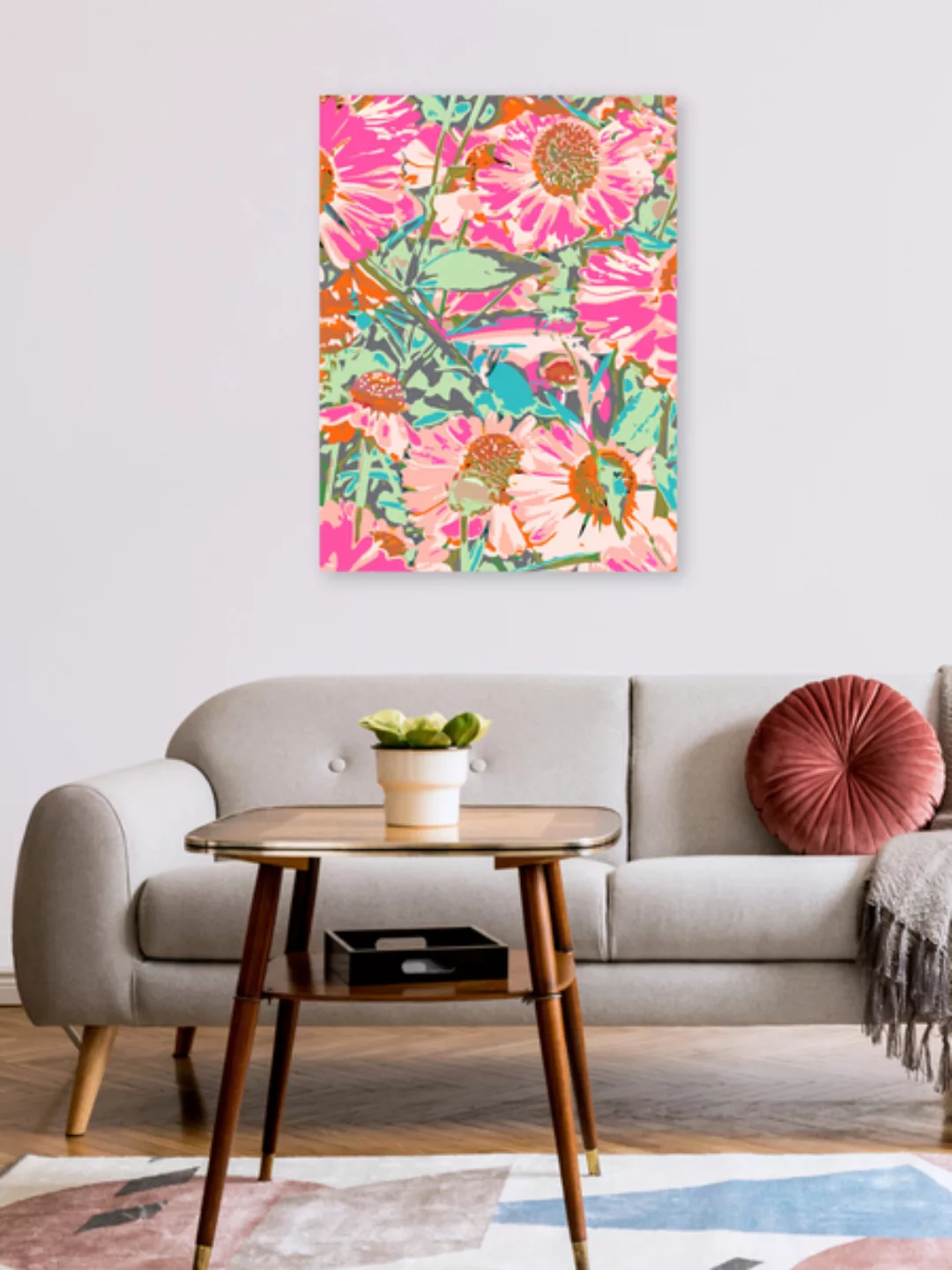 Poster / Leinwandbild - Pink Sunflowers günstig online kaufen
