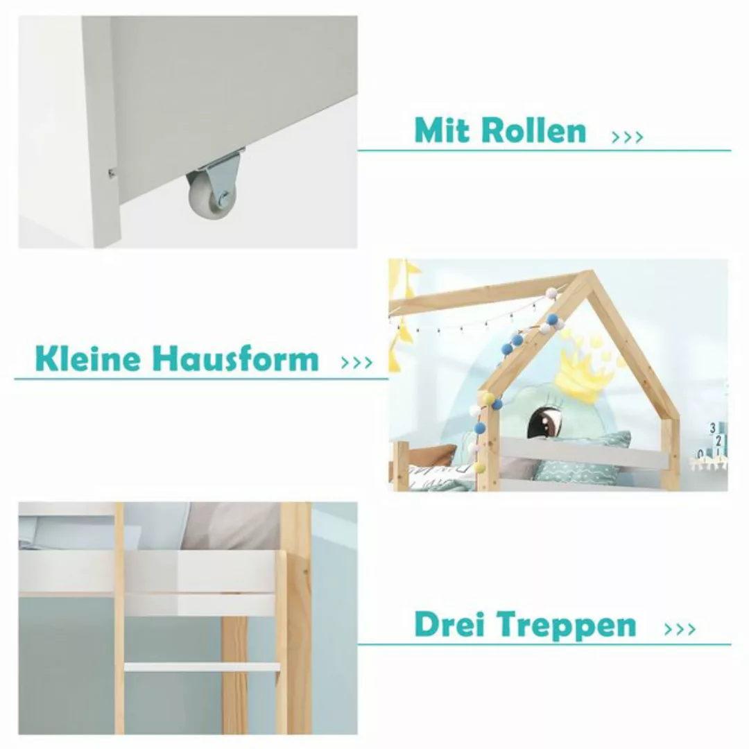 HAUSS SPLOE Etagenbett 90x200 cm in Hausform mit große Schubladen, ohne Mat günstig online kaufen