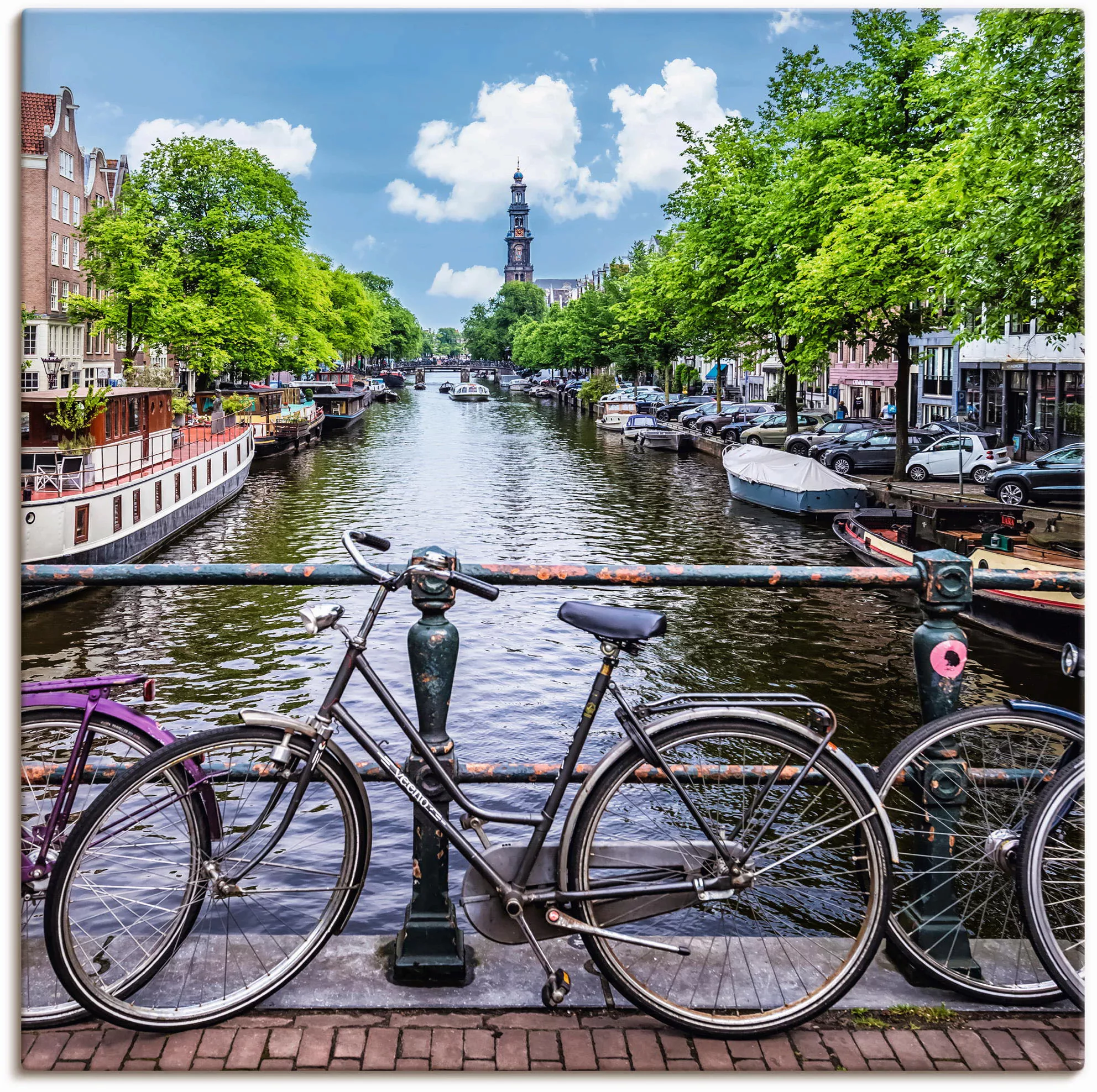 Artland Leinwandbild "Typisch Amsterdam", Amsterdam, (1 St.), auf Keilrahme günstig online kaufen