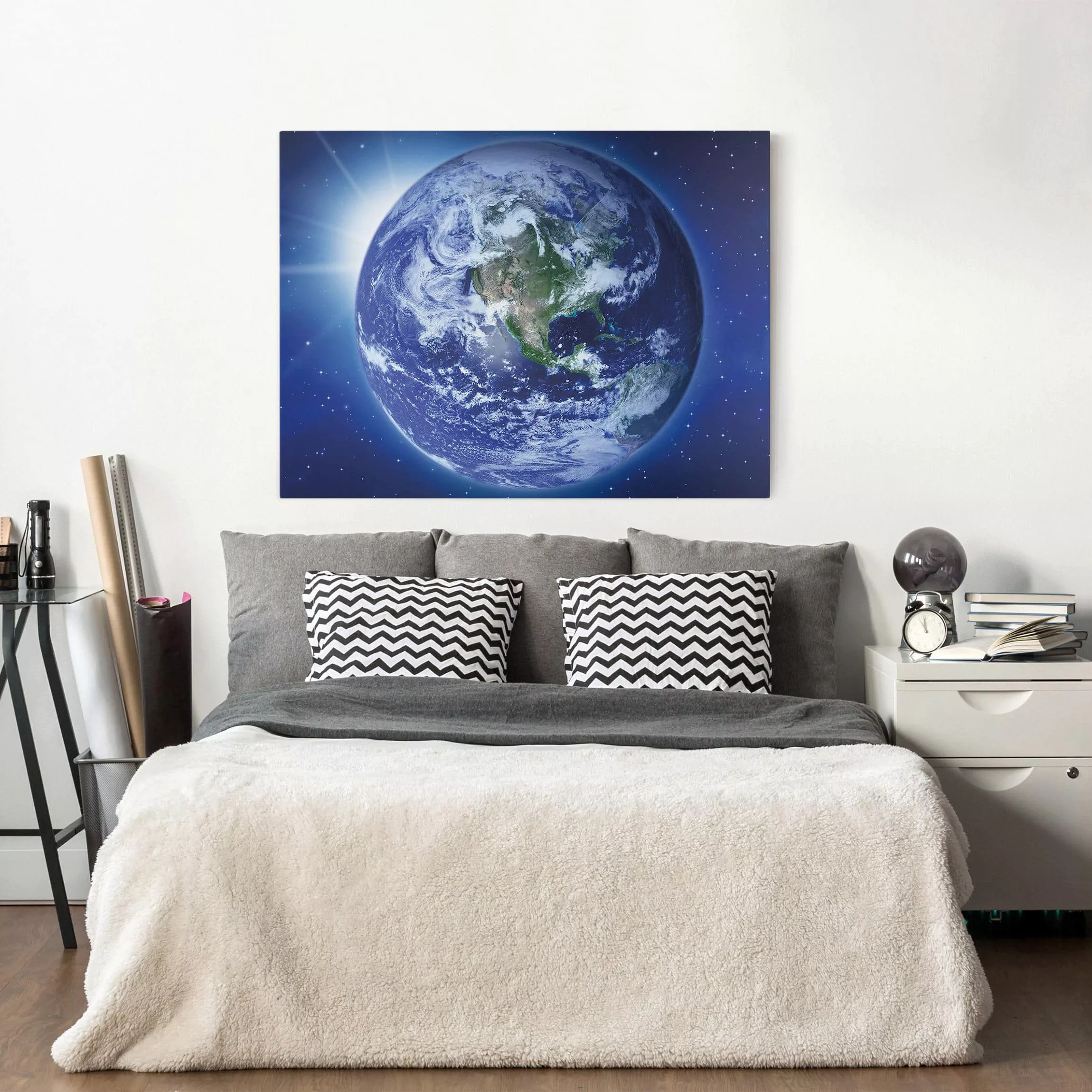 Leinwandbild Weltall - Querformat Erde im Weltall günstig online kaufen
