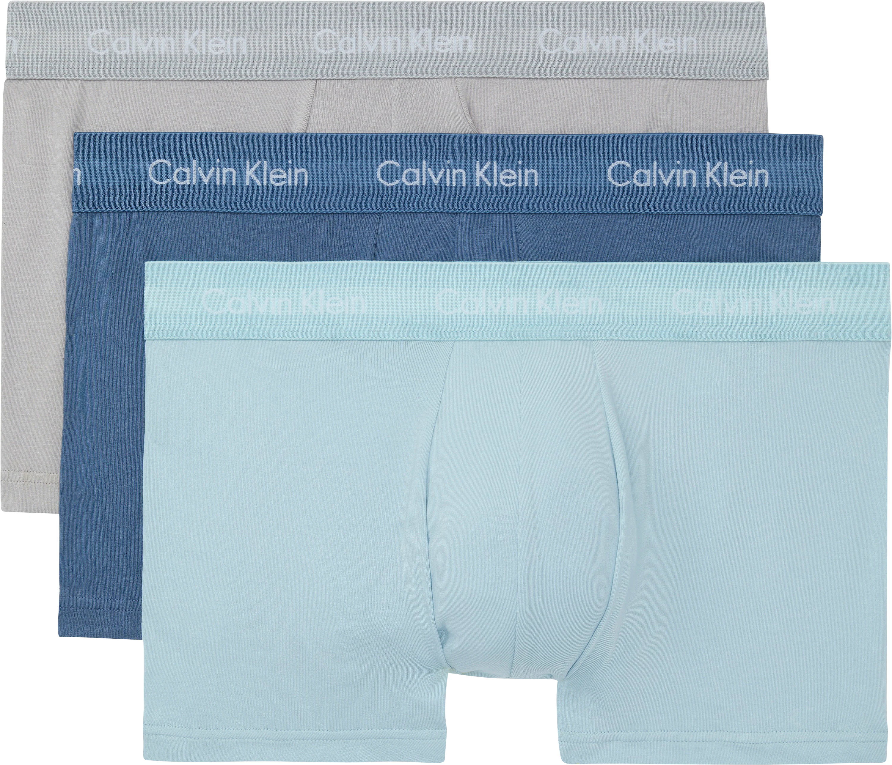 Calvin Klein 3-er Set Low Rise Trunks in Schwarz mit Webbund günstig online kaufen