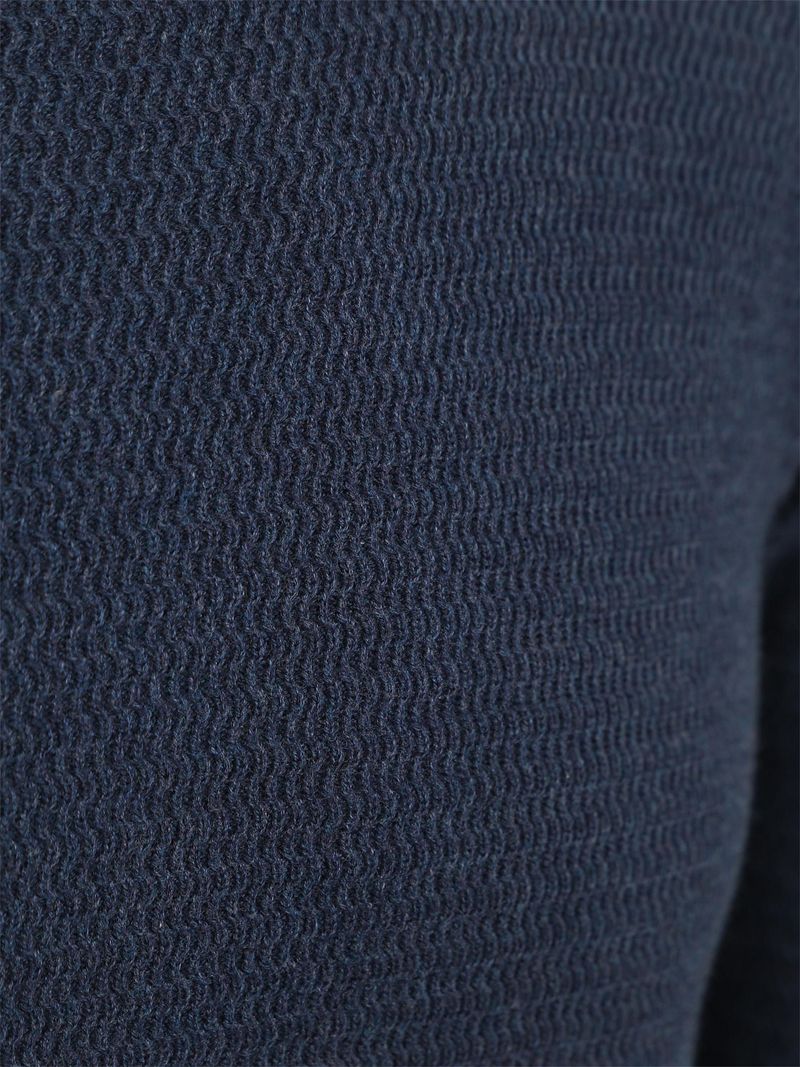 Suitable Rollkragenpullover Structure Melange Navy - Größe L günstig online kaufen