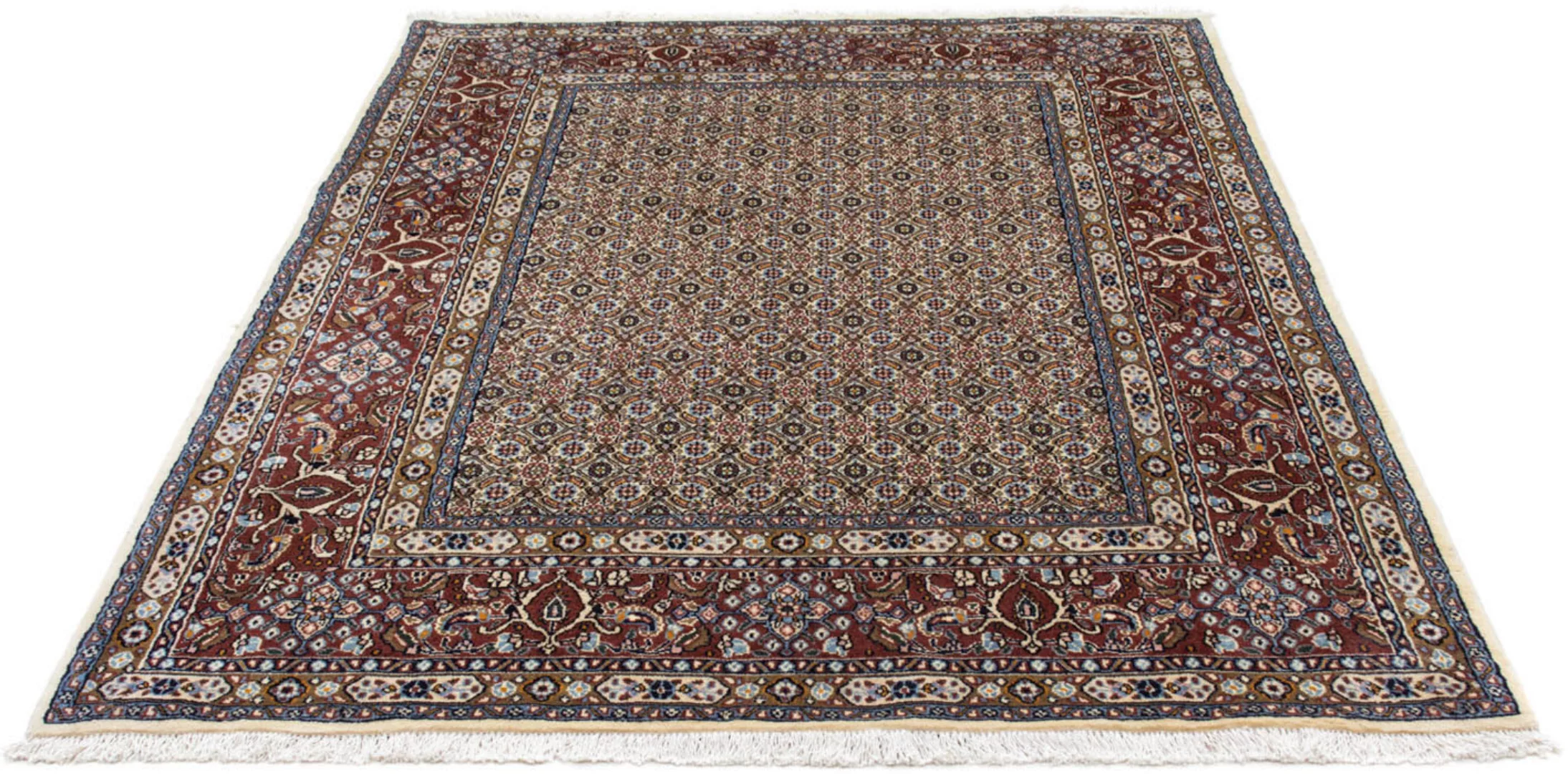 morgenland Wollteppich »Moud Stark Gemustert Beige 231 x 165 cm«, rechtecki günstig online kaufen