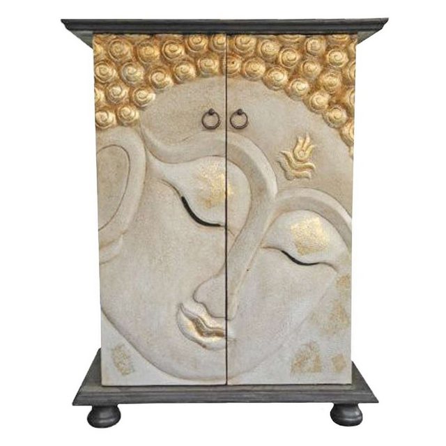 Oriental Galerie Mehrzweckschrank Kommode Buddha 90 cm Creme/Gold (1-St) Sc günstig online kaufen