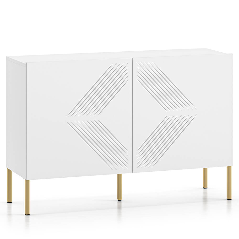 Sideboard 114cm in weiß, goldfarbene Metallfüße CHENNAI-131 günstig online kaufen