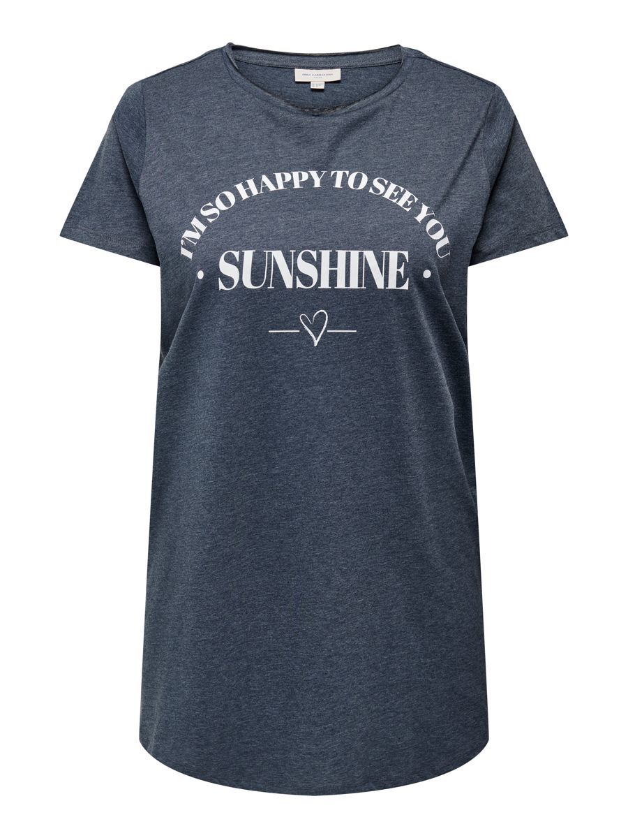 ONLY Curvy Longline T-shirt Damen Blau günstig online kaufen