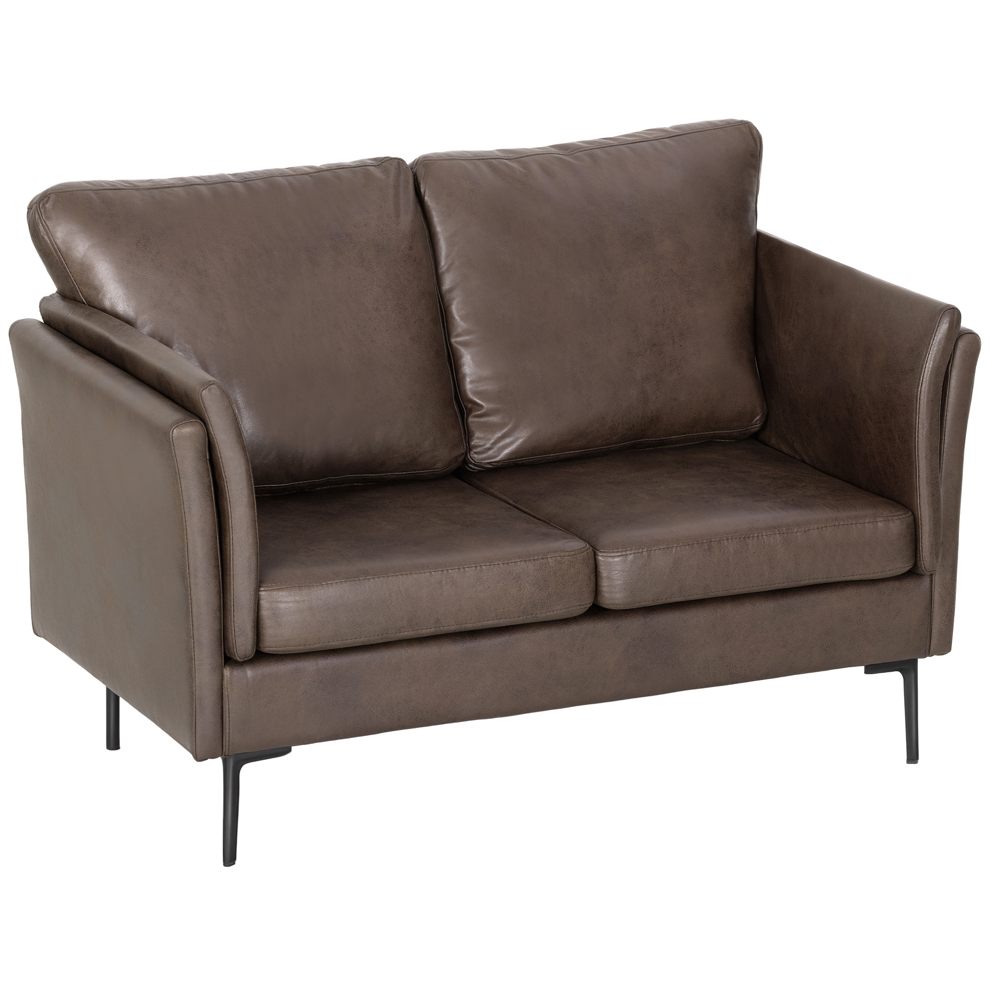 HOMCOM 2-Sitzer Sofa aus atmungsaktivem Ledereffekt-Stoff mit hohen geschwu günstig online kaufen