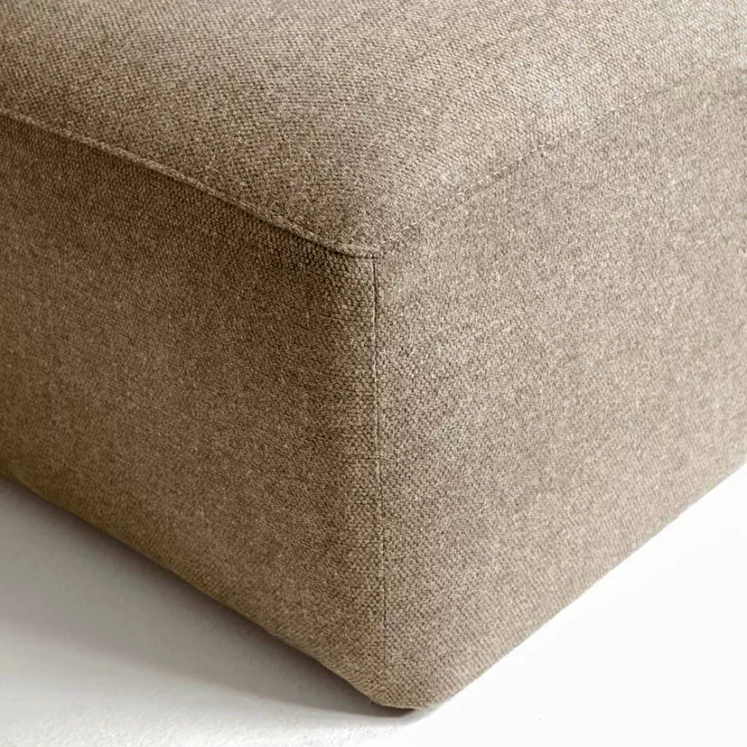 Couchhocker in Beige Chenillegewebe günstig online kaufen