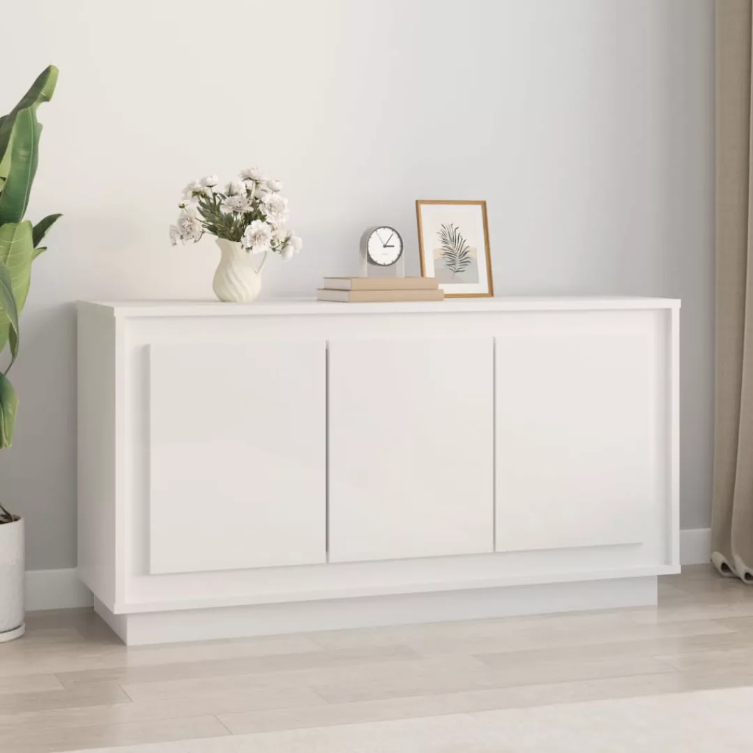 Vidaxl Sideboard Hochglanz-weiß 102x35x55 Cm Holzwerkstoff günstig online kaufen