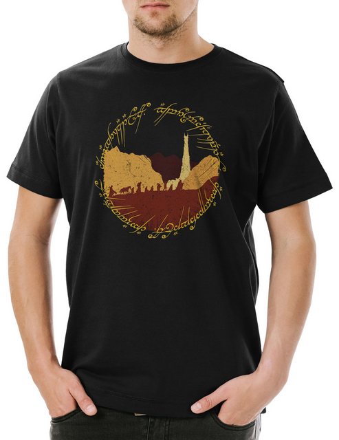 Urban Backwoods Print-Shirt Ring Fellowship Herren T-Shirt Lord Of Moria Mi günstig online kaufen