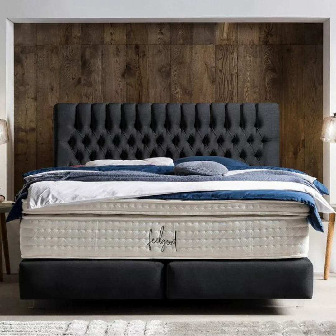 BettCo Boxspringbett Chester (in Schwarz Samt, 200 x 200 cm), Chesterfield- günstig online kaufen