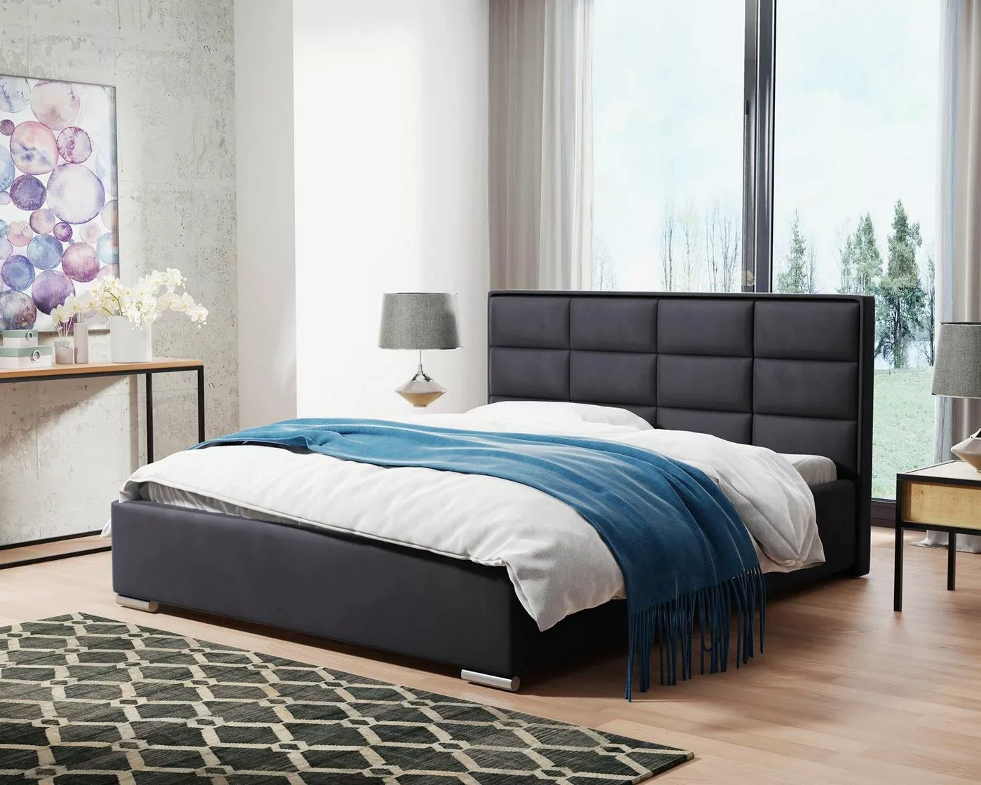 Beautysofa Polsterbett Uno (Velour Doppelbett, Metallrahmen mit Gaszylinder günstig online kaufen