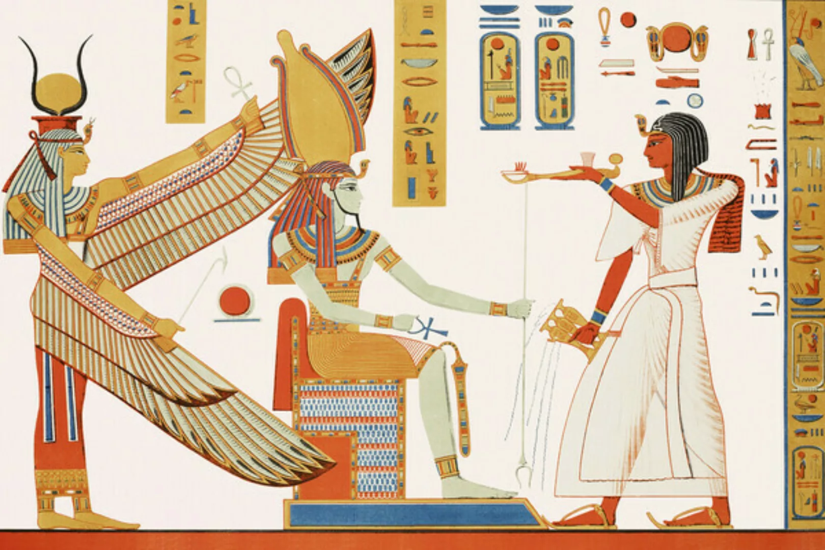 Poster / Leinwandbild - Gemälde Aus Dem Grab Von Ramses Iv günstig online kaufen