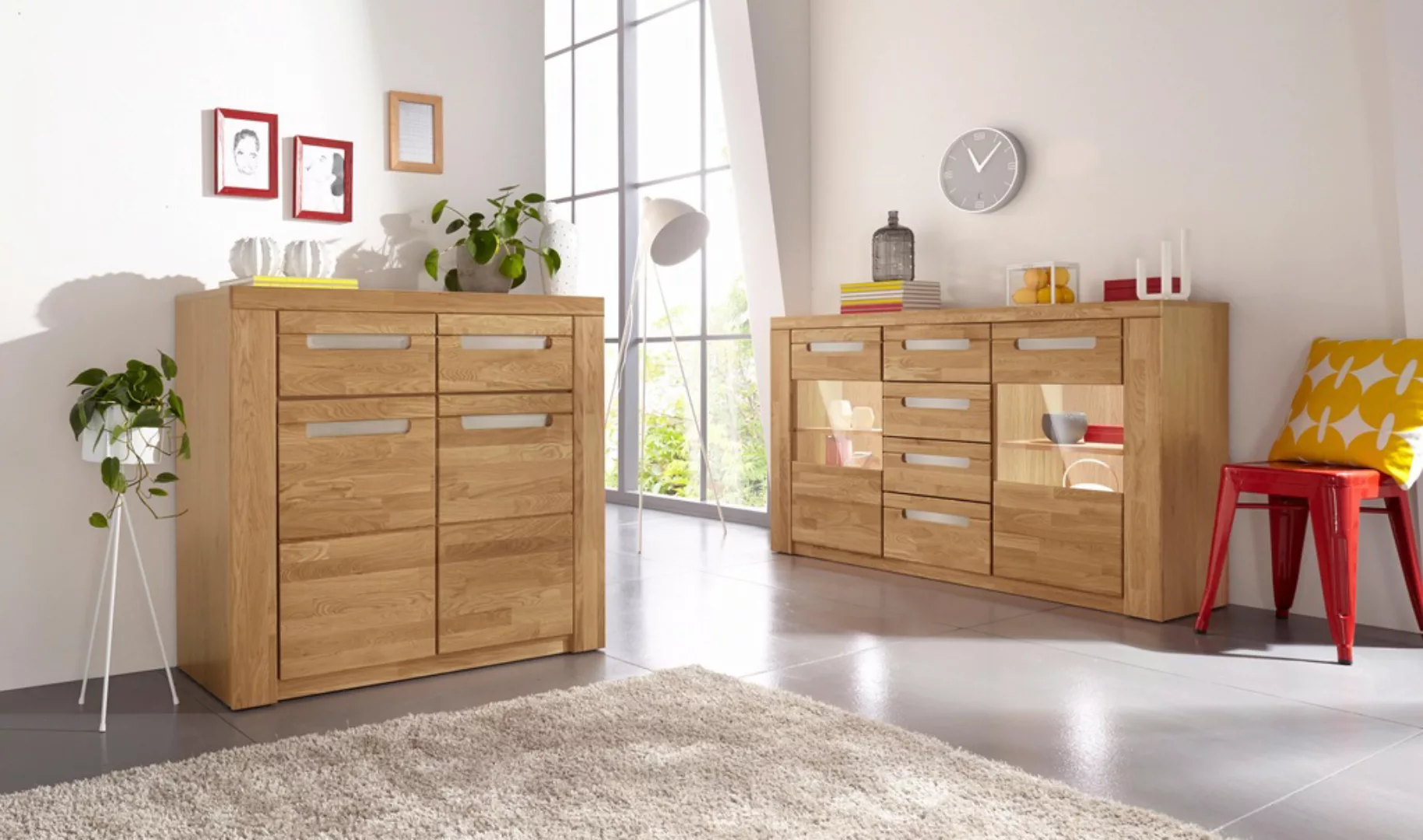 Home affaire Sideboard "Kolding", Breite 140 cm mit 2 Glastüren günstig online kaufen