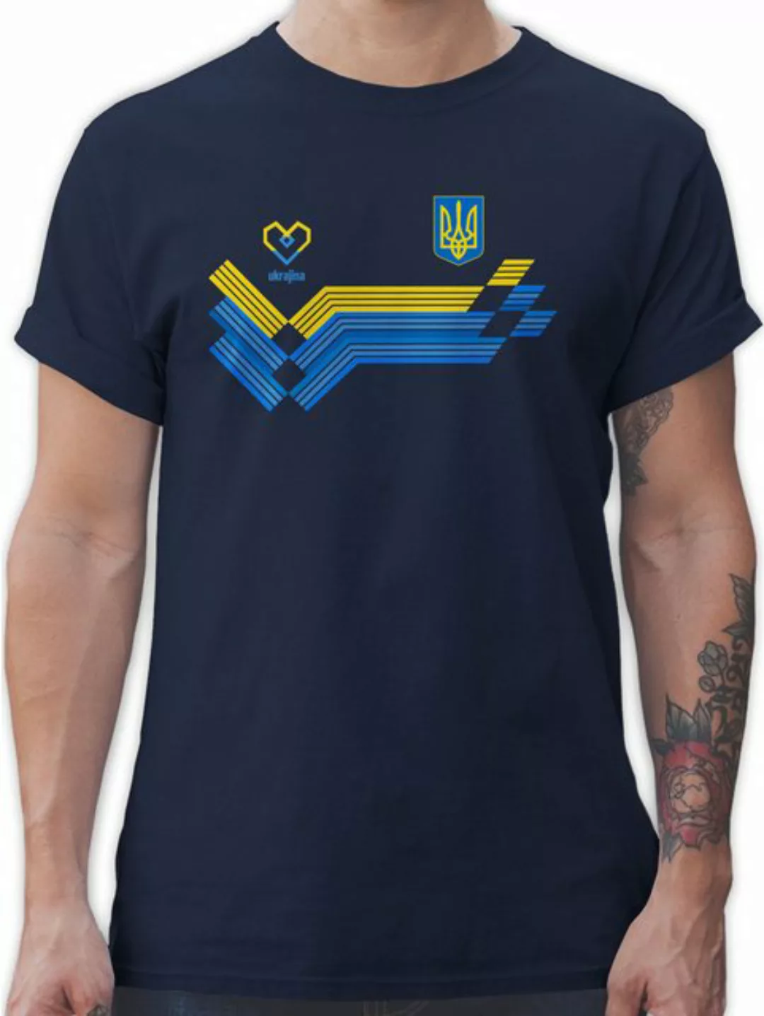 Shirtracer T-Shirt Ukrajina Fanartikel EM, Ukraine Wappen 2024 Fussball EM günstig online kaufen