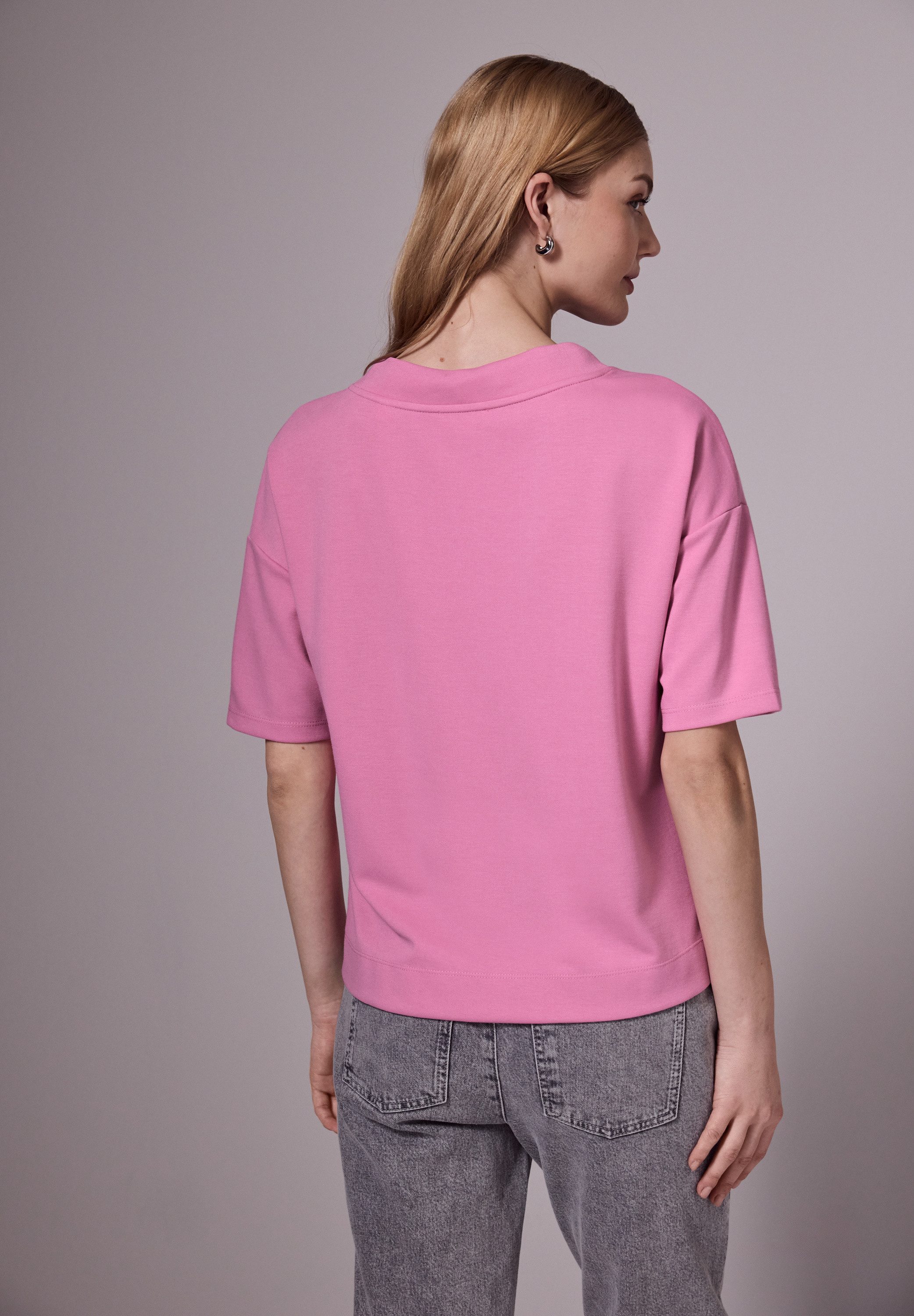 STREET ONE STUDIO T-Shirt, mit Tunnelzugband am Kragen günstig online kaufen